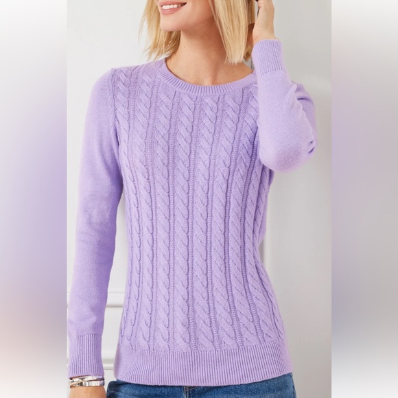 Talbots Purple Cable Knit Sweater NWOT - Picture 4 of 10